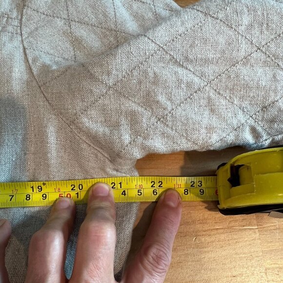 Garnet Hill Womens Everyday Zip Up Quilted Bomber Jacket Size 14 Tan Linen - Picture 12 of 13